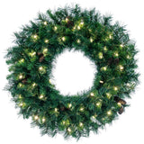 Vickerman Artificial Cheyenne Pine Wreath, 30", Warm White Mini Light