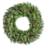 Vickerman Artificial Cheyenne Pine Wreath, 24", Warm White Mini Light