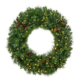 Vickerman Artificial Cheyenne Pine Wreath, 36", Warm White Mini Light