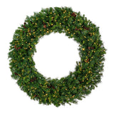 Vickerman Artificial Cheyenne Pine Wreath, 60", Warm White Mini Light