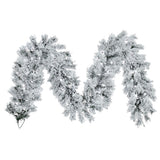 Vickerman Artificial Flocked Alaskan Garland, 9' x 12", Warm White Mini Light
