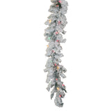 Vickerman Artificial Flocked Alaskan Garland, 9' x 12", Multi-Colored Mini Light