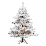 Vickerman Flocked Alaskan Artificial Christmas Tree, 4.5', Warm White Mini Light