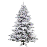Vickerman Flocked Alaskan Artificial Christmas Tree, 7.5', Multi-Colored Mini Light