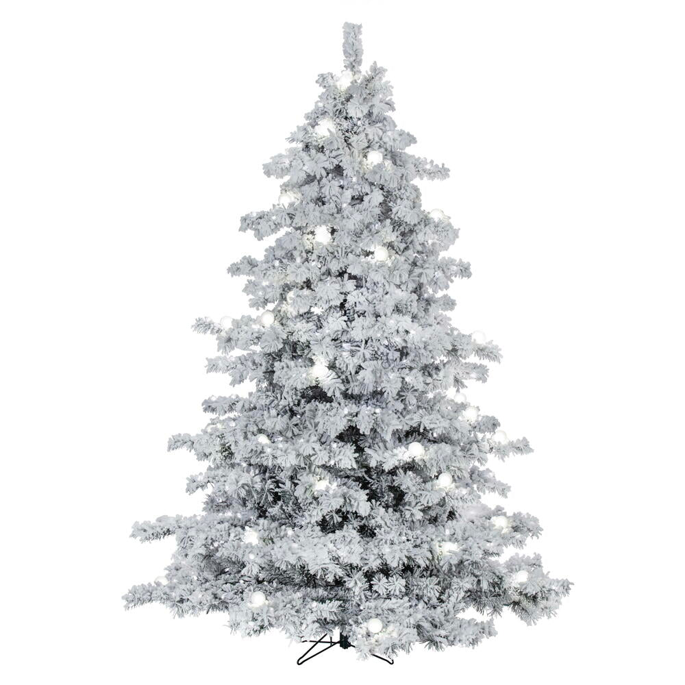 Vickerman Flocked Alaskan Artificial Christmas Tree, 4.5' x 44", Warm White Mini Light & G50