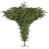 Vickerman Green Unique Artificial Upside Down Tree, 7.5', Warm White Mini Light