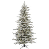 Vickerman Flocked Sierra Fir Slim Artificial Christmas Tree, 4.5' x 36", Warm White Mini Light