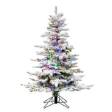 Vickerman Flocked Utica Fir Artificial Christmas Tree, 4.5', Multi-Colored Mini Light