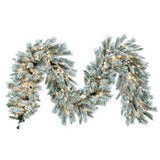 Vickerman Flocked Utica Fir Artificial Garland, 9' x 18", Warm White Mini Light