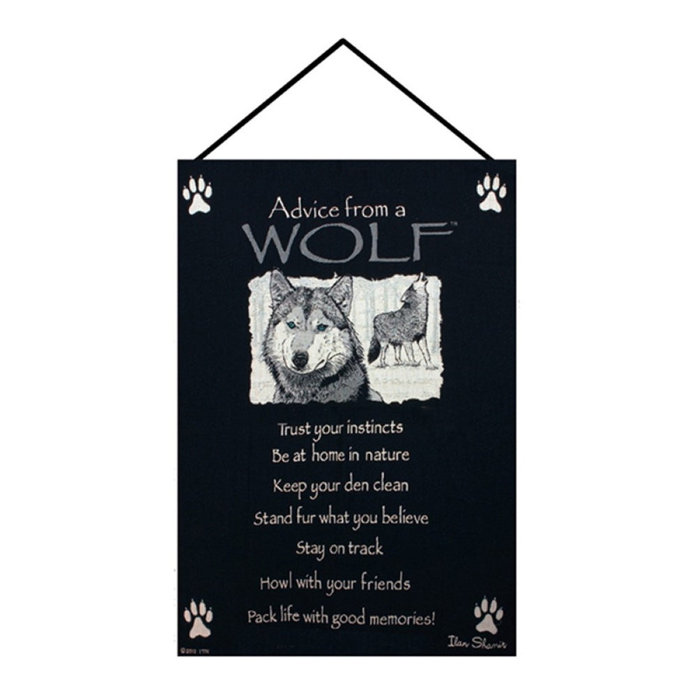 Advice From A Wolf Wall Hanging 17" x 26" By Your True Nature