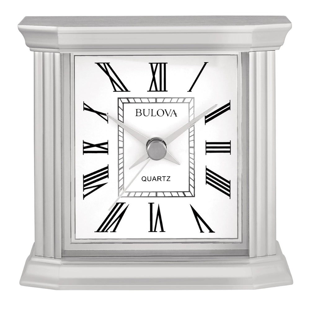 Bulova B1714 Wilton Petite Silver-Tone 3.7" Mantel Tabletop Clock (Open Box)