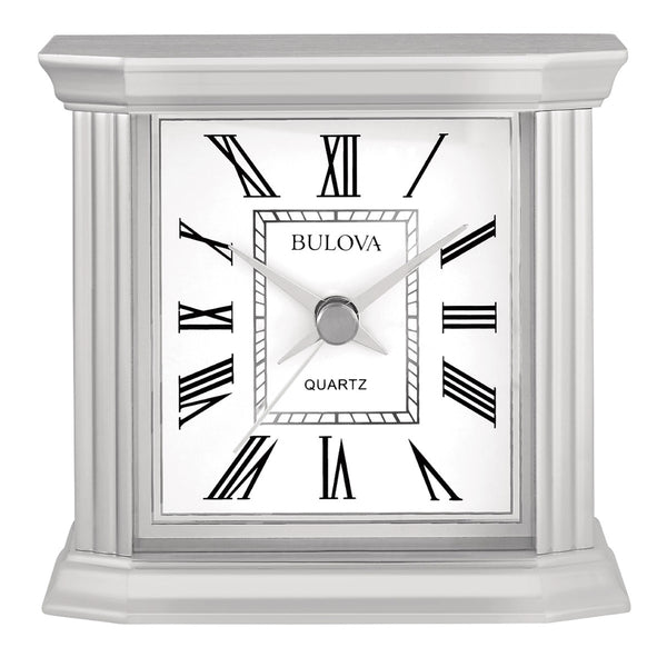 Bulova / Citizen Bulova B1714 Wilton Petite Silver-Tone 3.7" Mantel Tabletop Clock (Open Box)