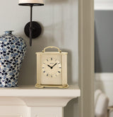 Bulova B1719 Arthur Polished and Brushed Gold Mantel Tabletop Clock (Open Box)