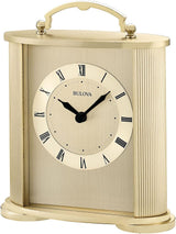 Bulova B1719 Arthur Polished and Brushed Gold Mantel Tabletop Clock (Open Box)