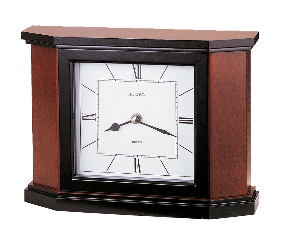 Bulova B1881 Holyoke Cherry Hardwood Mantel Tabletop Clock