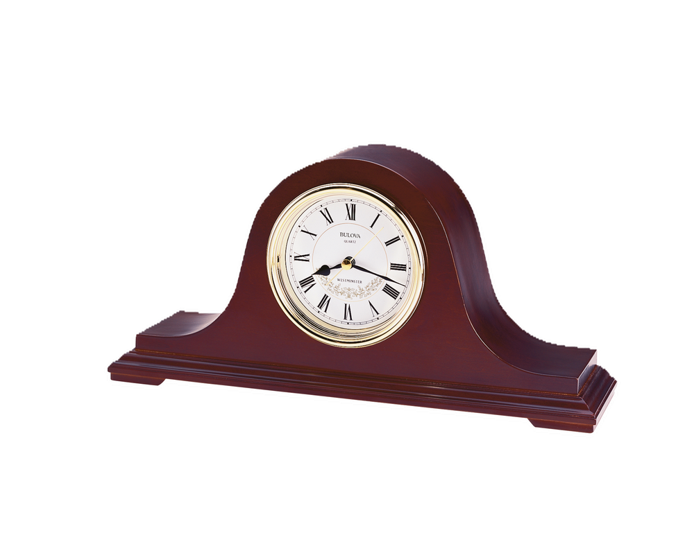 Bulova B1929 Annette Walnut Westminster Chiming Mantel Tabletop Clock