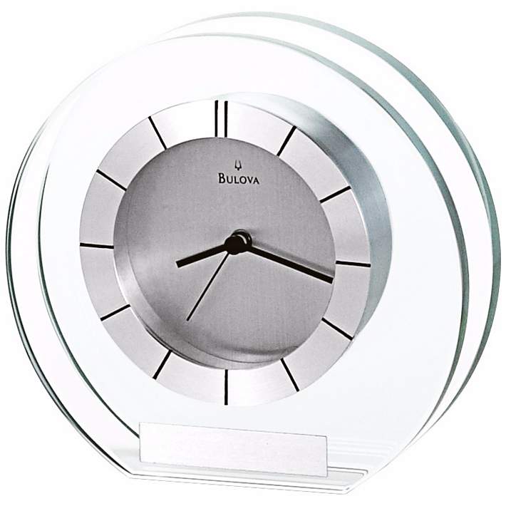 Bulova B2842 Accolade Glass Mantel Tabletop Clock