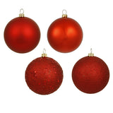 Vickerman Red Ball Ornament, 2.4", 4-Finish Assortment, 24 per Box