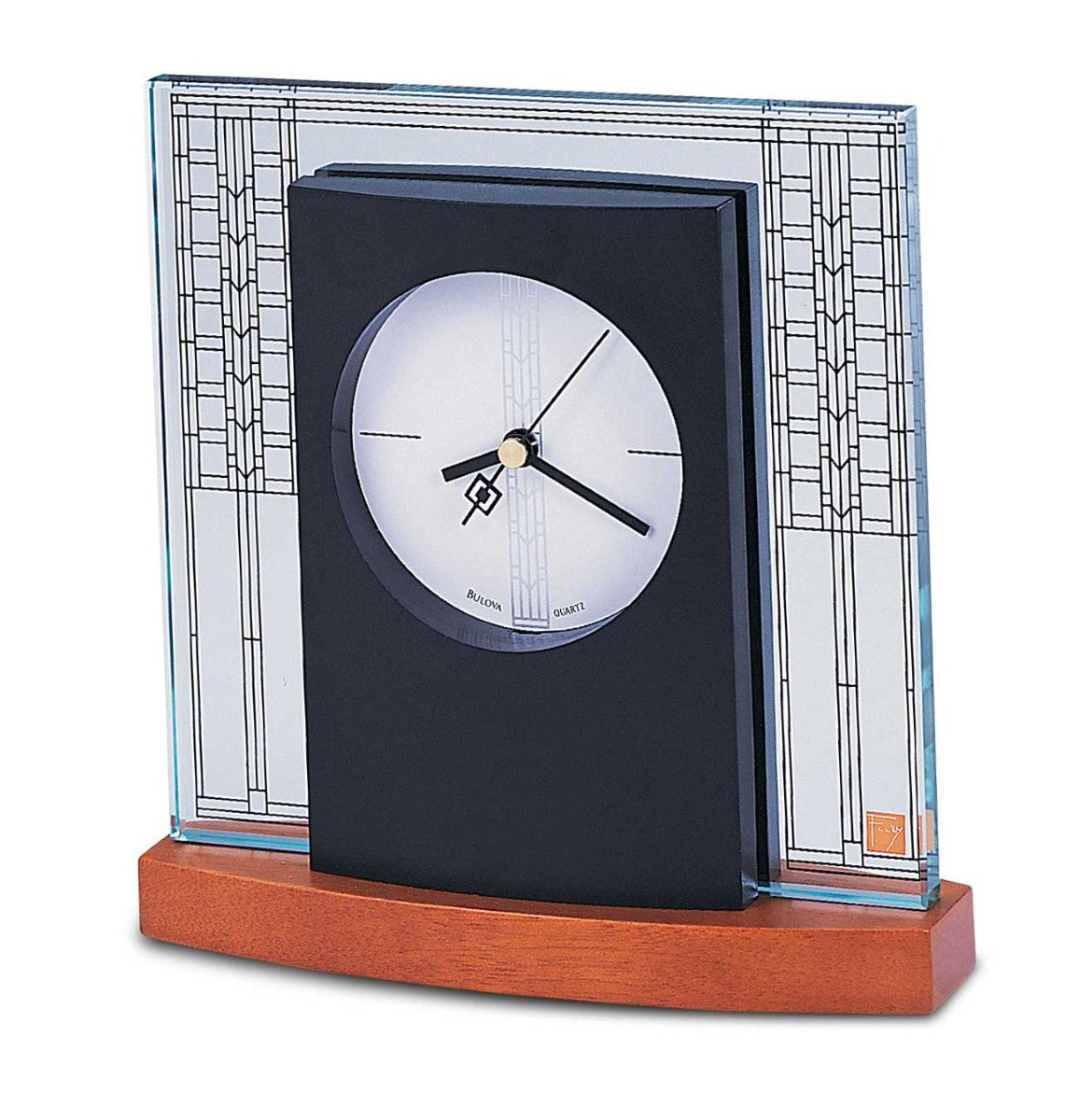 Bulova B7750 Glasner House Frank Lloyd Wright Tabletop Mantel Clock