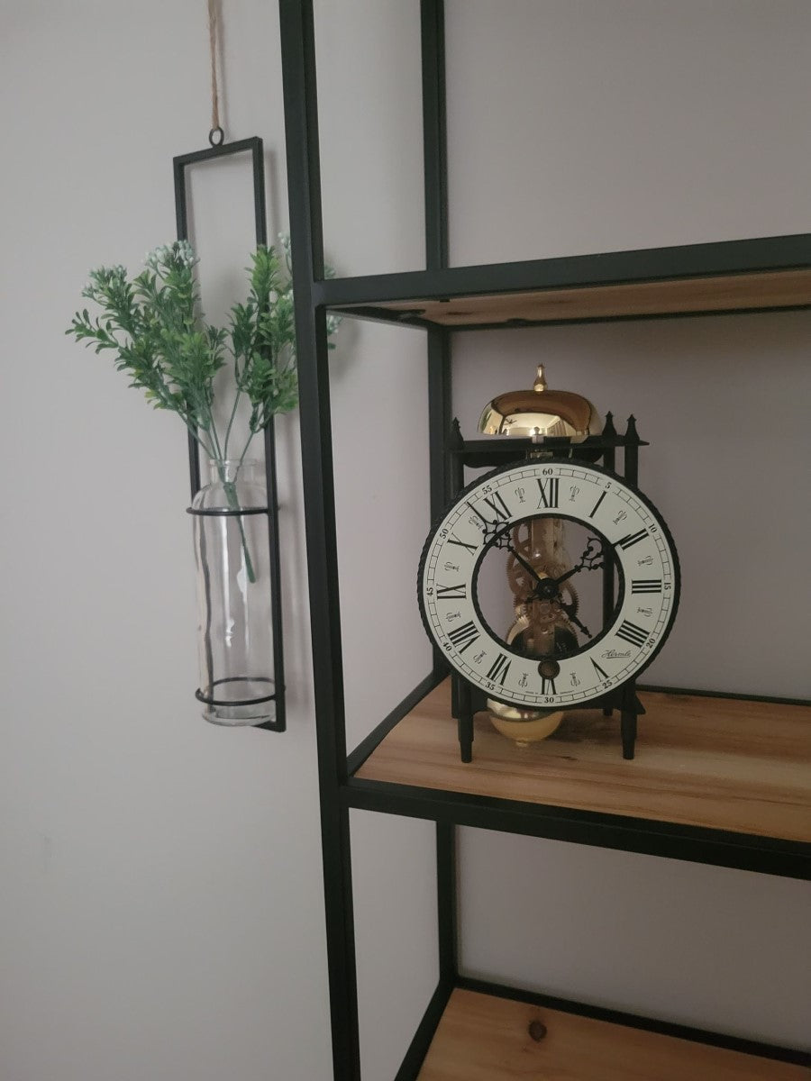Hermle Bonn Black Skeleton Tabletop Mantel Clock, 23001000711