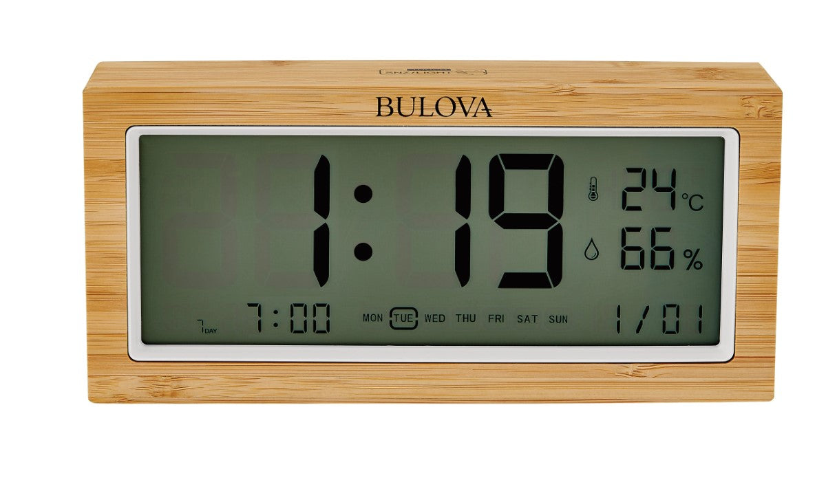 Bulova B1375 Brookside Weather LED Tabletop Alarm Clock