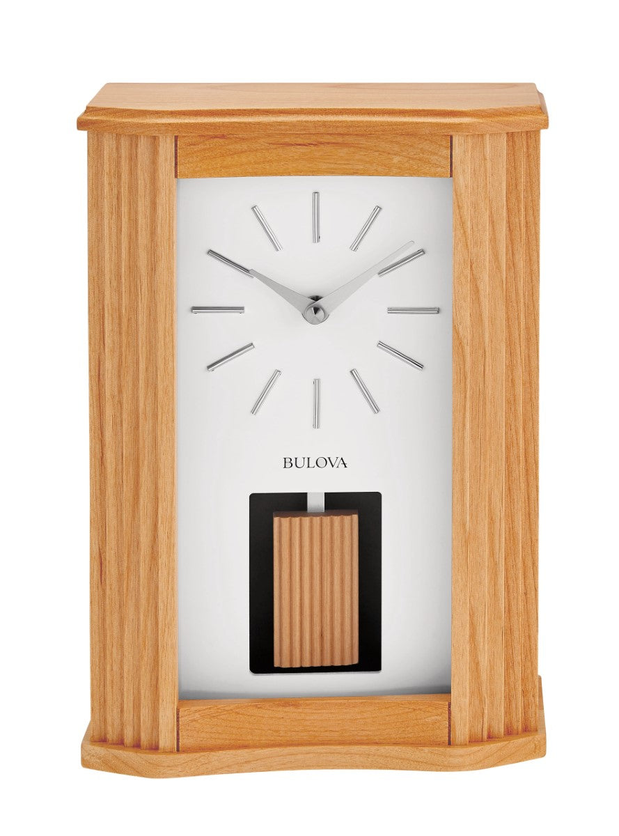 Bulova B1525 Chicago Pendulum Chime Solid Hardwood Mantel Clock