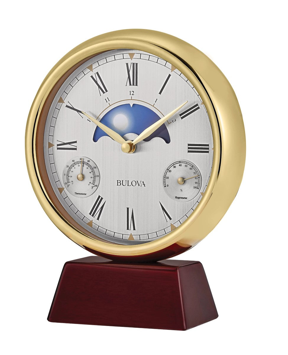 Bulova B1725 Pinnacle Weather Moon Dial Tabletop Clock