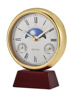 Bulova B1725 Pinnacle Weather Moon Dial Mantel Tabletop Clock