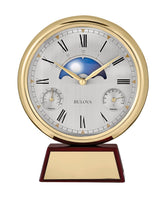 Bulova B1725 Pinnacle Weather Moon Dial Mantel Tabletop Clock