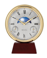 Bulova B1725 Pinnacle Weather Moon Dial Mantel Tabletop Clock