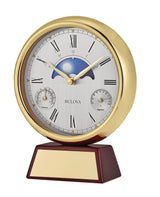 Bulova B1725 Pinnacle Weather Moon Dial Mantel Tabletop Clock