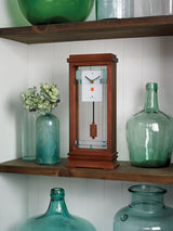Bulova B1839 Willits Frank Lloyd Wright Solid Wood Mantel Tabletop Clock