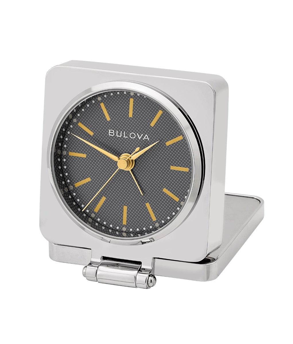 Bulova B1879 Traveler Flip Cover Tabletop Alarm Clock