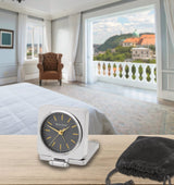 Bulova B1879 Traveler Flip Cover Tabletop Alarm Clock (Open Box)