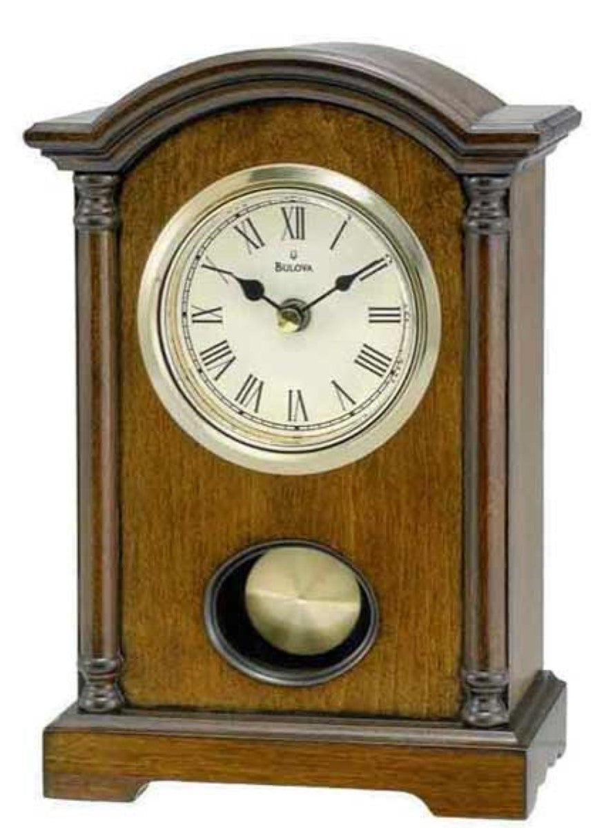 Bulova B7466 Dalton Chiming Walnut Mantel Tabletop Clock