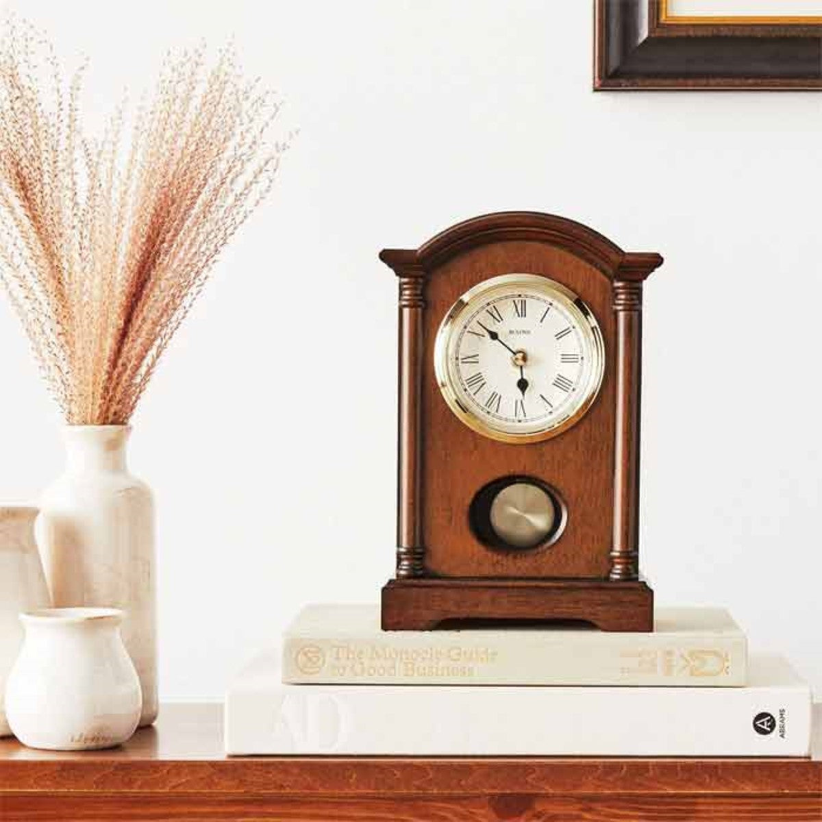 Bulova B7466 Dalton Chiming Walnut Table Clock