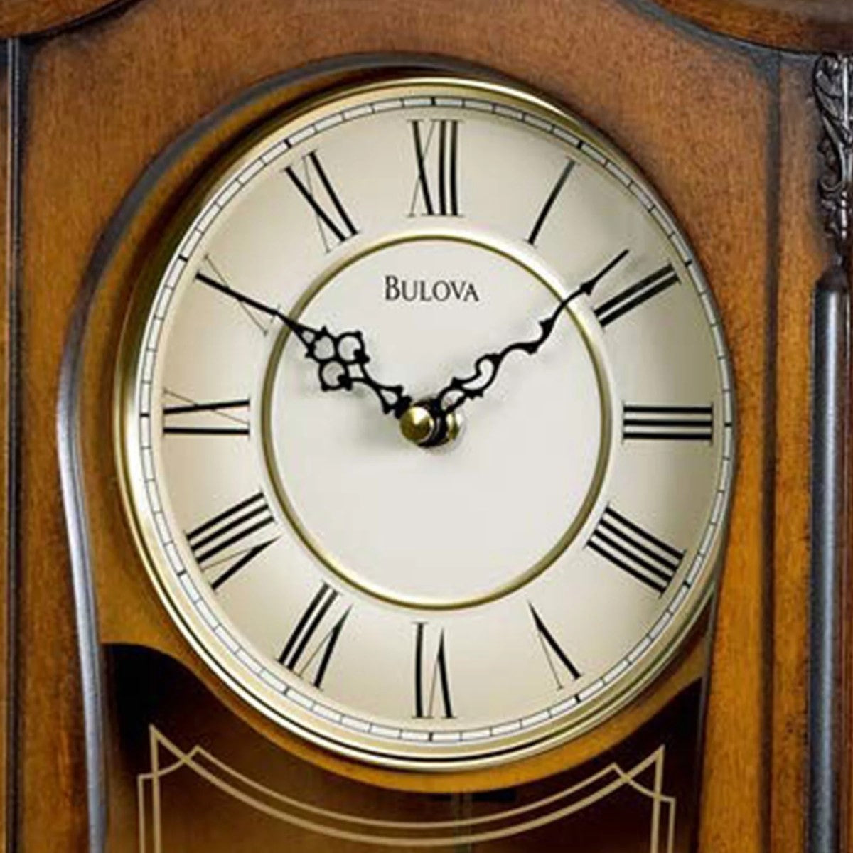 Bulova C3542 Cranbrook Walnut Chiming Wall Clock