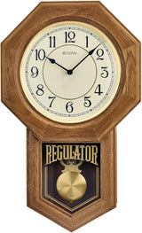 Bulova C3545 Thomaston Regulator Chiming Golden Oak Wall Clock