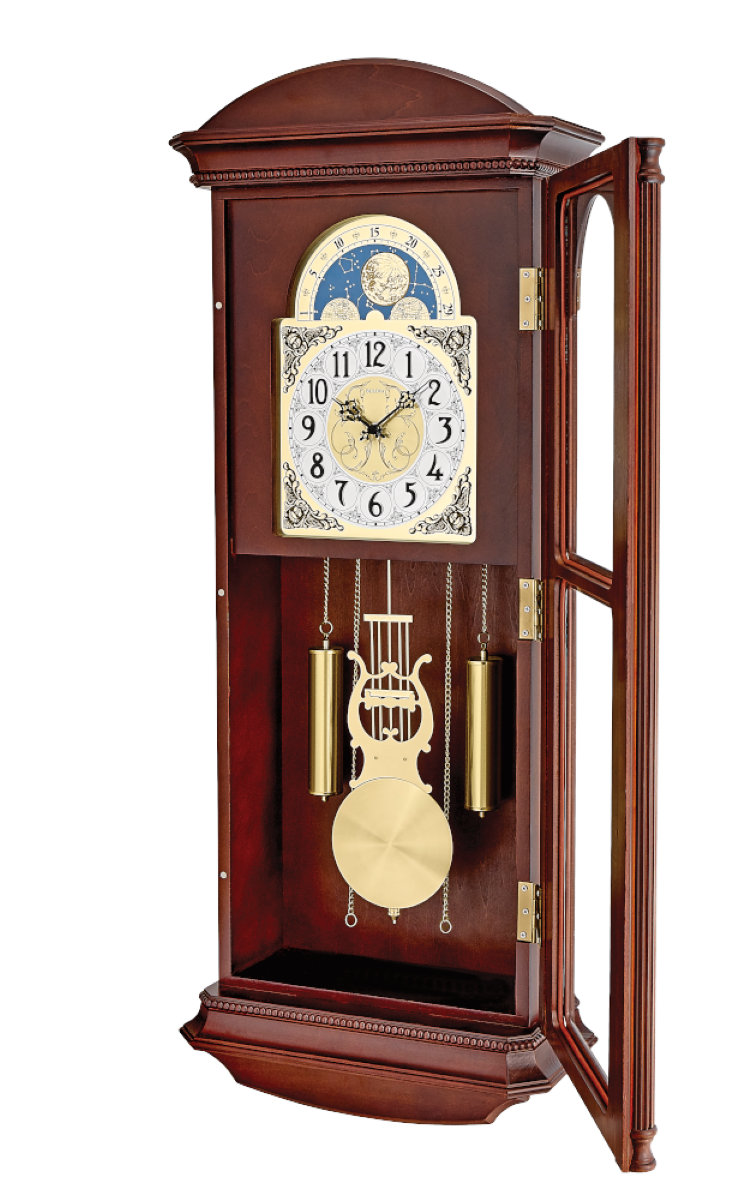 Bulova C4332 Litchfield Regulator Chime Solid Hardwood Wall Clock