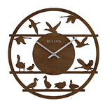 Bulova C4341 Waterfowl Hardwood Quartz 18" Wall Clock