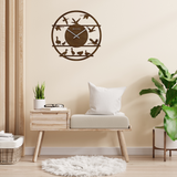 Bulova C4341 Waterfowl Hardwood Quartz 18" Wall Clock