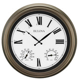 Bulova C4886 Vineyard Illuminated Indoor/Outdoor Weatherproof Matte Bronze 22" Wall Clock