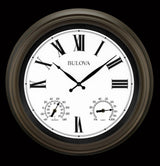 Bulova C4886 Vineyard Illuminated Indoor/Outdoor Weatherproof Matte Bronze 22" Wall Clock