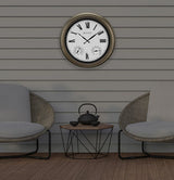 Bulova C4886 Vineyard Illuminated Indoor/Outdoor Weatherproof Matte Bronze 22" Wall Clock