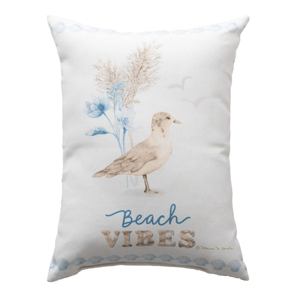 Beach Vibes Climaweave Throw Pillow 13" x 18" By Rebecca Canale