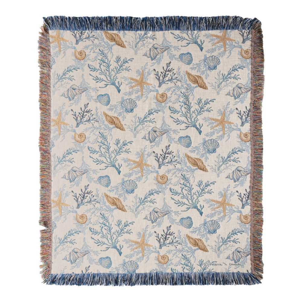 Beach Vibes Tapestry Throw Blanket 50" x 60" By Rebecca Canale