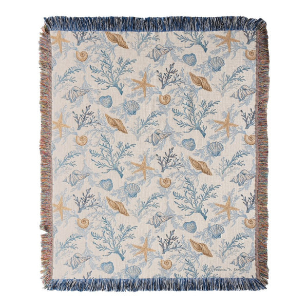 Manual Woodworkers & Weavers Beach Vibes Tapestry Throw Blanket 50" x 60" By Rebecca Canale