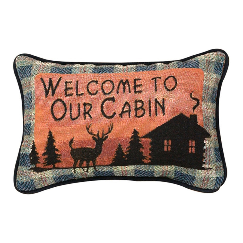 Bear Lodge Word Throw Pillow 12.5" x 8" By Manual Woodworkers & Weavers