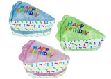 Multipet Birthday Cake Slice Plush Dog Toy - 6"