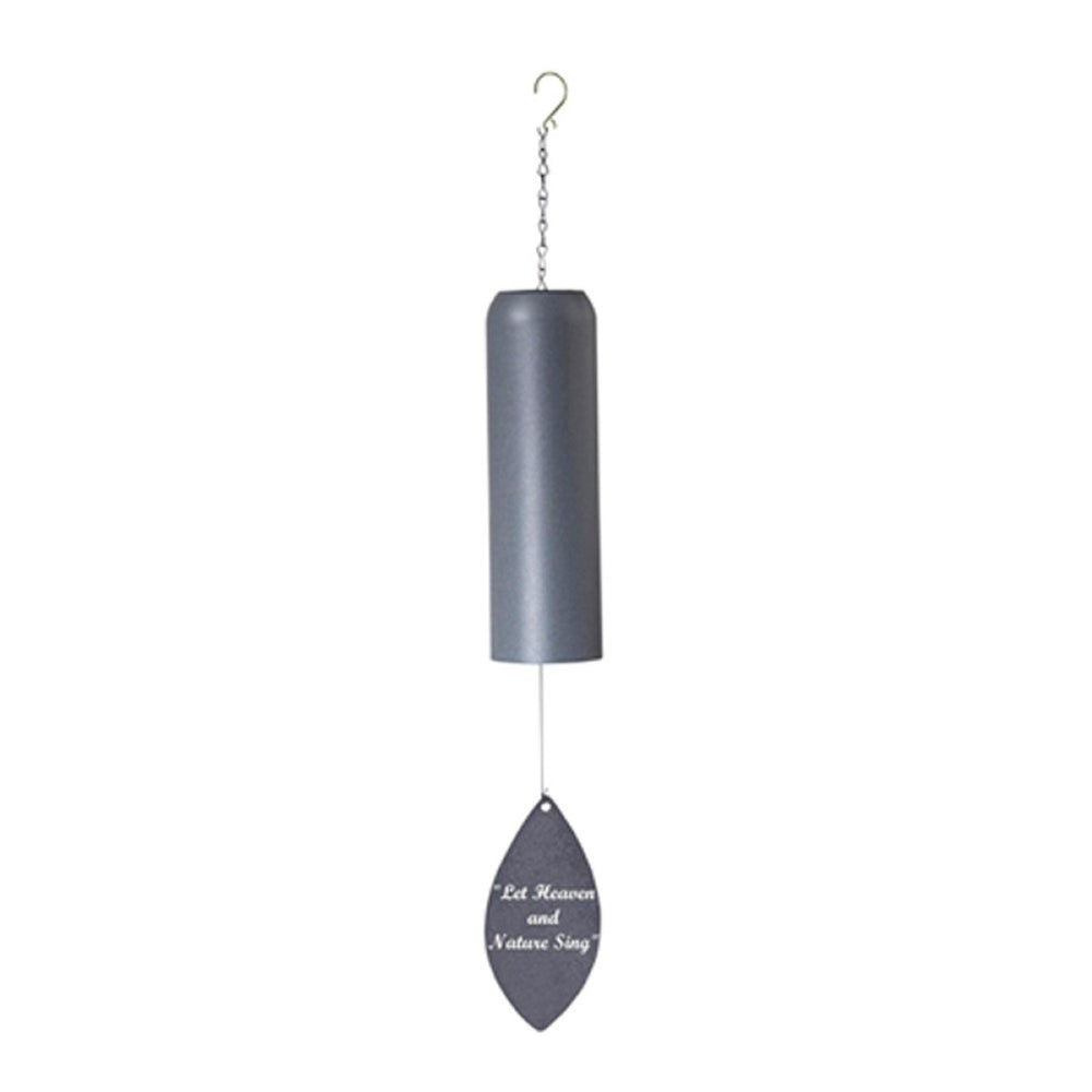 Metal Tubular Let Heaven And Nature Sing, Gray Wind Chime 24" L By Manual Woodworkers & Weavers